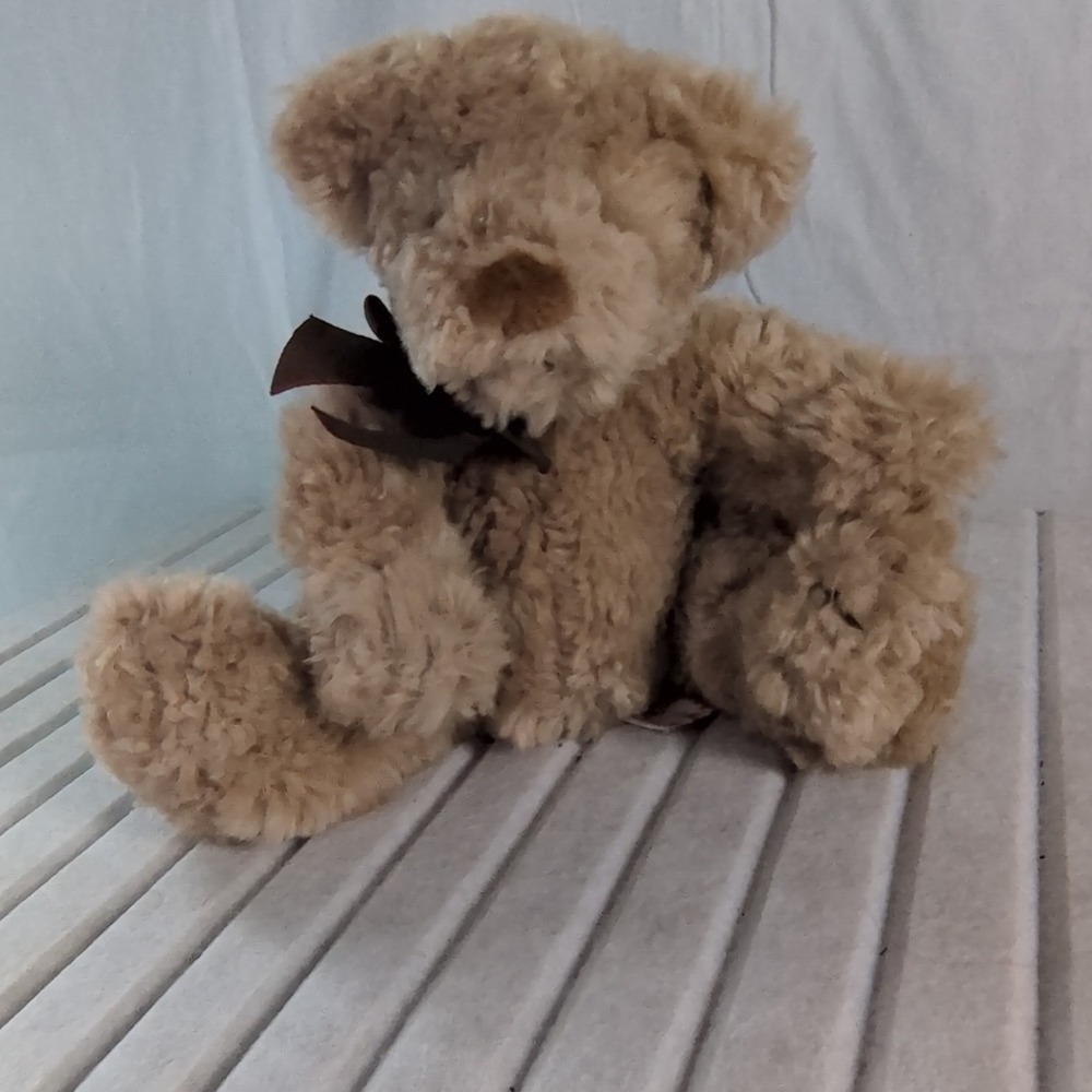 Vintage Russ Higgins Teddy Bear Plush‎ Small 1997 Brown Bow
